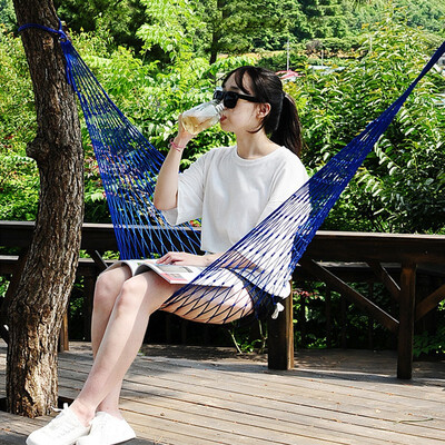 

New Portable 1 Pcs Nylon Hanging Mesh Sleeping Bed Swing Outdoor Garden Camping Hammock 270cm x 80cm