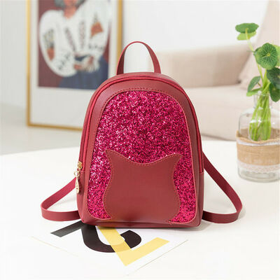 

2019 New Style Patchwork Women Sequined Girls Mini Faux Leather Backpack Rucksack School Bag Travel New