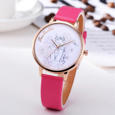 

2018 Dog Fashion Beautiful Temperament Fashionable Simple Ladies WristWatch Leather Souvenir Business Womens Quartz watch D