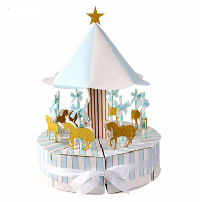 

Ribbon Carousel Candy Box Sweets Gift Wedding Party Baby Shower Paper Container