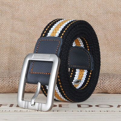 

Unisex belt fashion casual stripe canvas Men Alloy pin buckle belt outdoor sport Men&Women cowboy casual belt