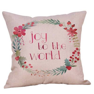 

Siaonvr Merry Christmas Pillow Cases Cotton Linen Sofa Cushion Cover Home Decor