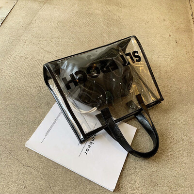 

Summer new transparent letter bag female 2019 new Korean version of the wild single shoulder slung fashion portable mother bag