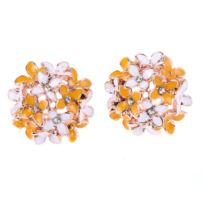 

Girls Jewelry Clover Flower Earrings Crystal Ear Studs Hypoallergenic