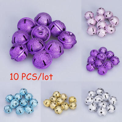 

New 10pc Shiny Jingle Bells Pendant Christmas Decor Bag Charm Wind Chime 30mm HOT