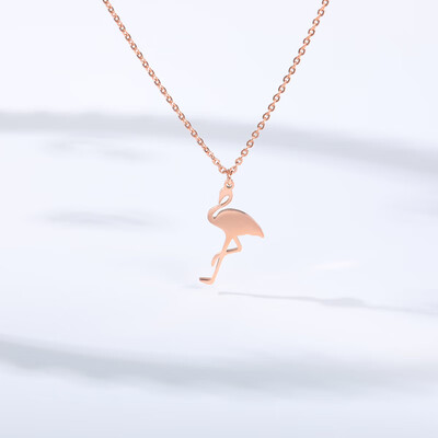 

Cartoon Cute Bird Paper Crane Necklace Stainless Steel Flamingo Red-crowned Crane Necklaces Pendants Collar Mujer Bijoux Jewelry