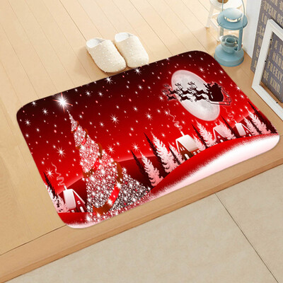 

New Fashion 15 Styles Santa Claus Christmas Door Mat Floor Mat Bathroom Home Absorbent Non-Slip Carpet Mat Happy New Year Gift