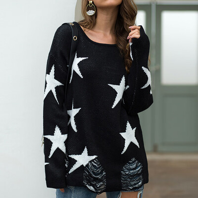 

Tailored Womens Fashion Solid Casual O-Neck Shoulder Pocket Knitted Sweater Knitwear Top