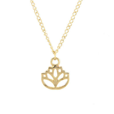

With Card New Arrived New Beginnings Lotus Alloy Chain Pendant Necklace Jewelry