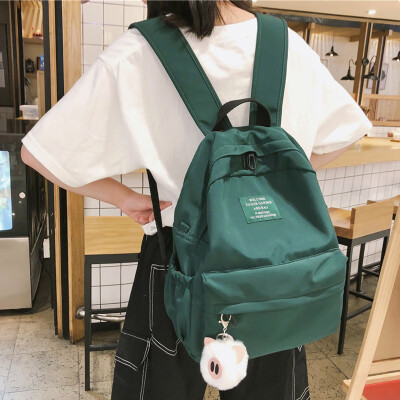 

Ins style schoolbag female Korean version of college students backpack high school tide brand ancient feeling campus to build two