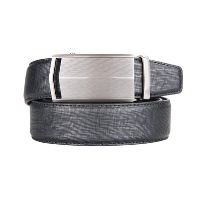 

BPSTAR Mens Automatic Buckle Genuine Leather Mens Ratchet Holeless Belt Business High Quality Mens Real Belt for Pants