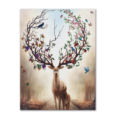 

Tailored Modern Cartoon Elk Decoration Painting Living Room Entrance House Painting