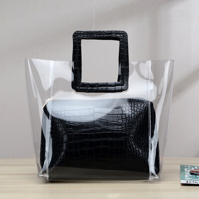 

2019 spring new Korean version of the mother package transparent ladies handbag jelly multicolor handbag