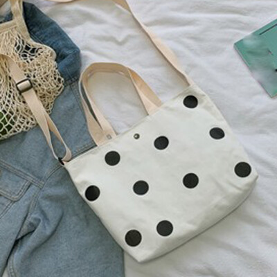 

Tailored Female Wave Point Canvas Shoulder Bag Student Campus Simple Diagonal Package
