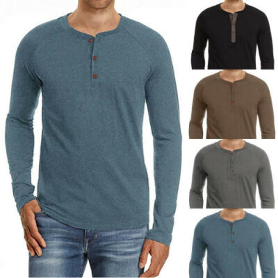 

Mens Fashion Casual Long Sleeve Shirt Business Slim Fit Shirt Solid Blouse Tops