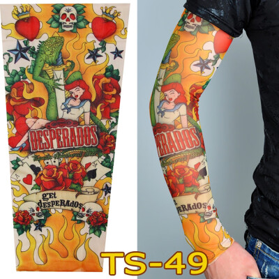 

〖Follure〗Unisex Fashion Nylon Temporary Tattoo Sleeve Arm Stockings New Quality Sunscreen