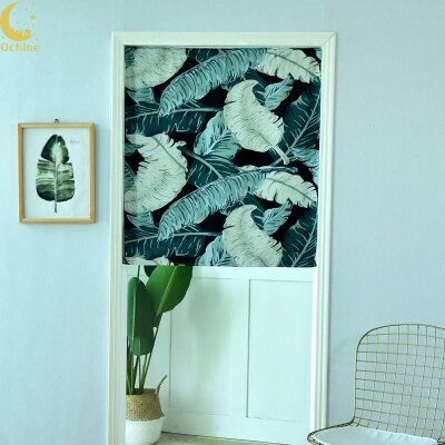 

80100cm Wear Rod Digital Printing Banana Leaf Curtain Door