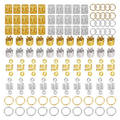 

Greensen 110pcs Hair Braid Rings Dreadlock Three-ply Hair Clips Loops Decoration for Women & Girls