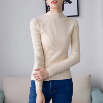 

9 Colors Women Sweaters Autumn Winter Solid Knitted Sweater Pullover Female O-Neck Slim Jumper Pull Femme Hiver Knit Tops