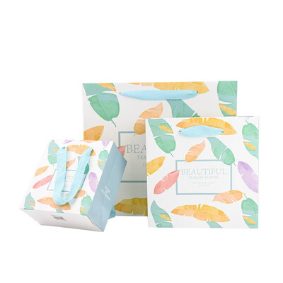 

FUNNYBUNNY Gift Bags-Multicolored Feathers Gift Bag with Handle For All Occasion