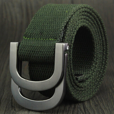 

Men&Women weaving Canvas belt fashion high quality Alloy Double ring buckle Men belt outdoor casual cowboy pants belt