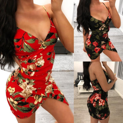 

Women Sexy Bodycon Sleeveless Evening Party Cocktail Club Split Short Mini Dress