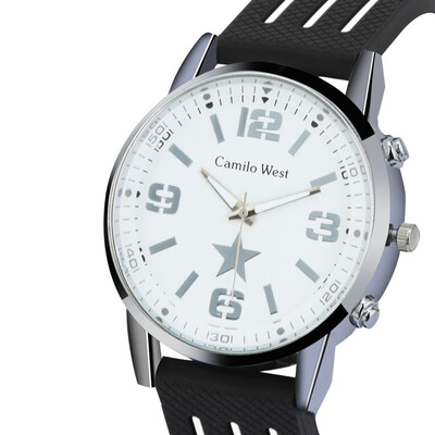 

Gobestart Fashion Outdoor Sports Watch Silicone Strap Precision Scale Dial Mens Watch