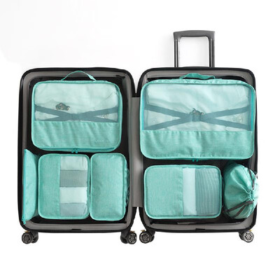 

7PcsSet Portable Luggage Travel Bag Ladies Clothes Underwear Sorting Organizer Large Capacity Packaging Accessories Black