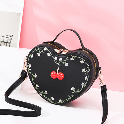 

Three-dimensional love bag female Korean fashion new womens bag shoulder diagonal handbag girl temperament peach small bag