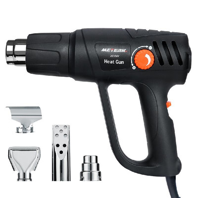 

Meterk Heavy Duty Heat Gun Electric Hot Air Gun Tool Set 1500W with 2 Modes Temperature Settings 4pcs Nozzles Overheating Protecti