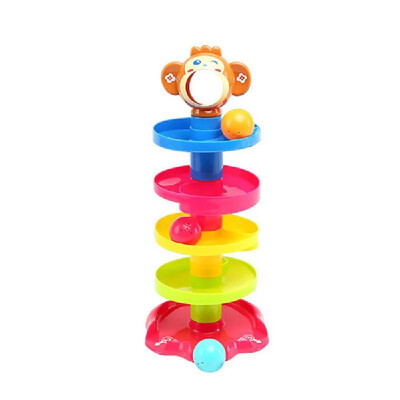 

Ball Drop Toy Tower Roll Swirling Tower Stack Drop&Go Ramp Toy Set Kit Including 4 Layer Tower 3 Spinning Balls with Bell Educ