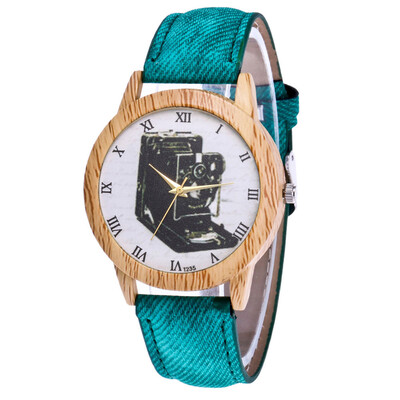 

RM Womens Fashion Casual Leather Strap Analog Quartz Round Watch