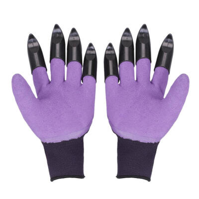 

1pair Garden Gloves with 8 ABS Plastic Fingertips Sharp Claws for Planting