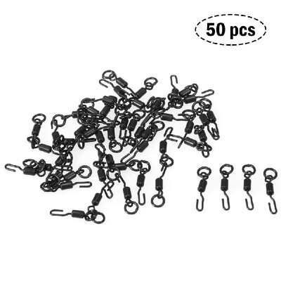 

30PCS 50PCS 100PCS Fishing Swivels Snaps Steel Rolling Swivel Connector Fishhook Tackle Kit