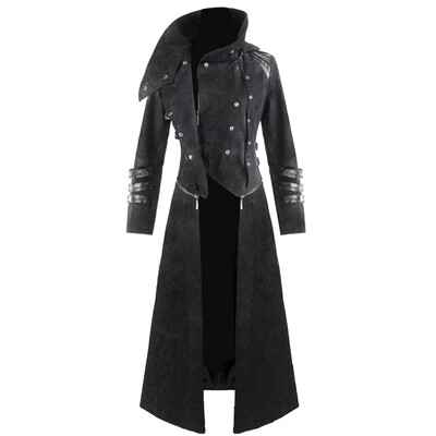 

Men Vintage Gothic Coat Medieval Victorian Tailcoat Retro Jacket Cosplay Costume