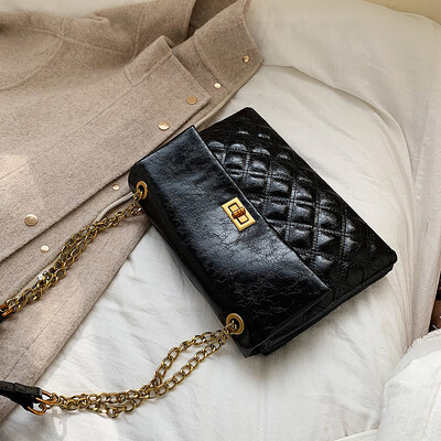 

Bag female 2019 new wave foreign gas handbag Korean version of the wild Messenger bag large capacity rhombic chain bag big bag