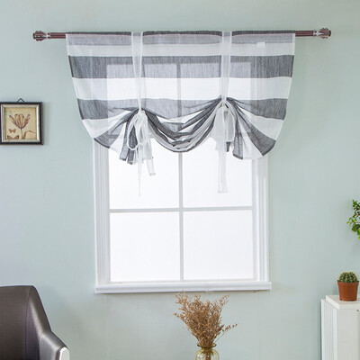 

Siaonvr Beauty Roman Curtain Short Sheer Tie Up Window Balloon Shade Sheer Voile