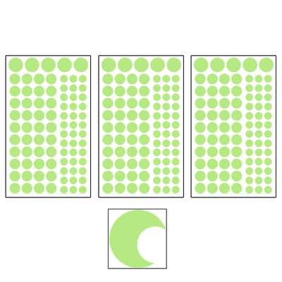 

4pcsset Glow in the Dark Wall Sticker Luminous Round Moon Decal Room Decor