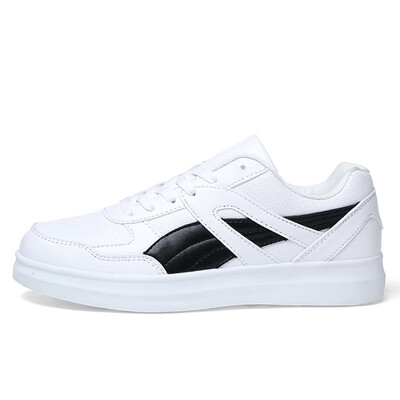 

Couples Shoes Men Vulcanize Shoes PU Leather Korean Style High Quality Casual Non-slip Sneakers Flats Walking Ladies Footwear