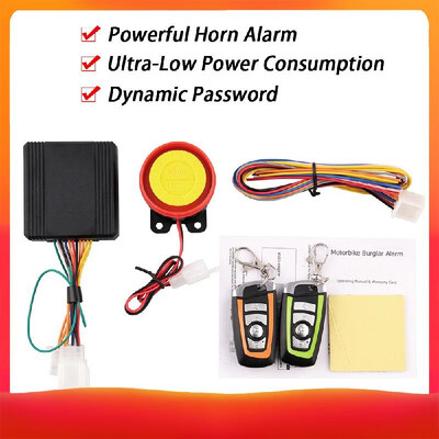 

12V Motorcycle Anti-Theft Alarm Universial Bike Scooter 125db Security Burglar Alarm System with Double Remote Control