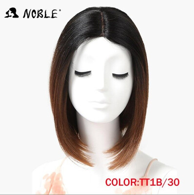 

Noble Hair Lace Wig High Temperature 12 Inch 1B Color Short Straight Wigs For Women Synthetic Wigs Free Shipping