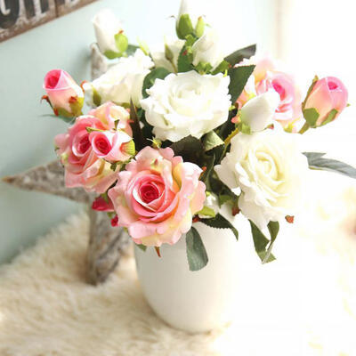 

Artificial Rose Flowers Cloth Centerpiece Craft Wedding Party Home Decor