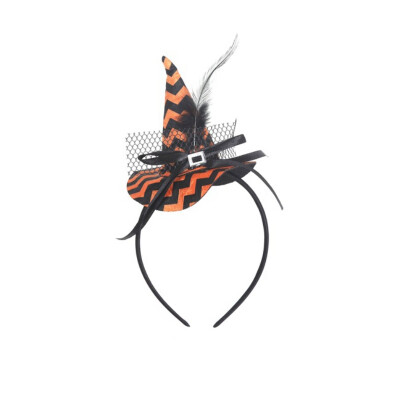 

Feather Mini Pointy Witch Hat Hairband Headpiece Children Halloween Party Costume Accessories Cosplay Headwear Accessories