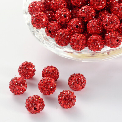 

PH PANDAHALL 100 pcs Red Clay Disc Ball Beads Polymer Clay Imitation Diamonds