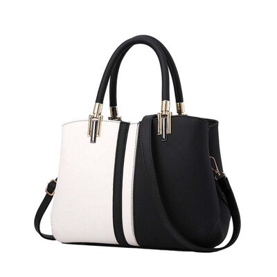 

Elegant Lady Color Block Large Capacity Faux Leather Handbag Crossbody Sling Bag
