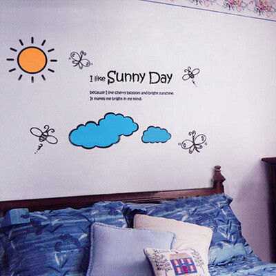 

Gobestart Sunny Day Wall Art Decal Sticker Removable Mural PVC Home Decor Gift