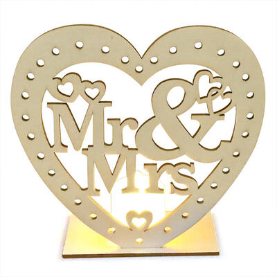 

Wooden Wedding Decoration LED Candle Light Marriage Ornaments Supplies