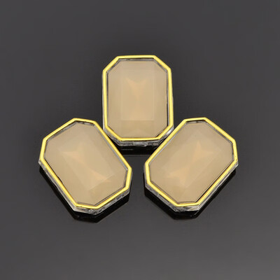 

Sew on Rhinestone Taiwan Acrylic Golden Plated Garment Accessories Rectangle NavajoWhite 25x19x9mm Hole 1mm