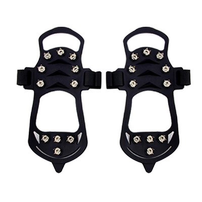 

Anti Slip 11 Teeth Stainless Steel Silicone Crampons for Walking Jogging Hiking Mountaineering