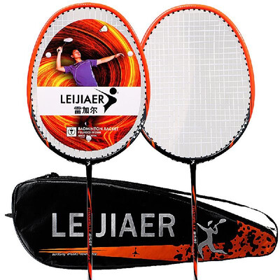 

LEIJIAER 2pcs Badminton Racket competition Plume 2 Player Badminton Bat Replacement Set Ultra Light Carbon Fiber Badminton Racquet